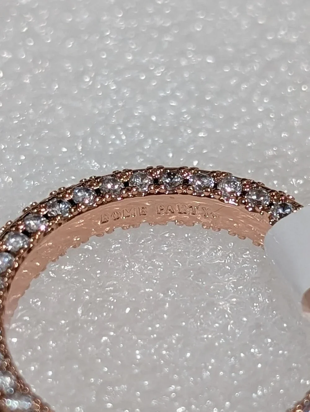 NWT Bomb Party Elegant CZ Crystals Eternity Band Style Sz10 Ring Rose Gold Plate